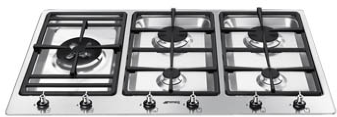 Газовая варочная панель Smeg PSF 906-4