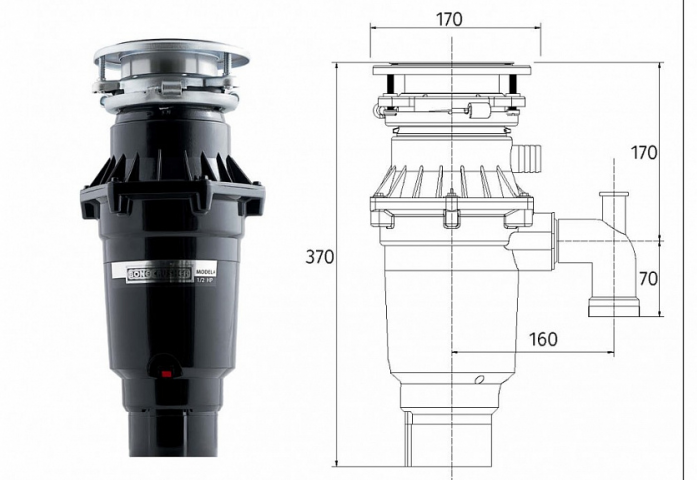 Измельчитель пищевых отходов Bone Crusher ВС810-SL Slim Line + Магнитный улавливатель в магазине «На диване» в Омске  — Выгодная цена