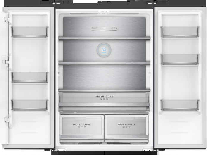Холодильник Weissgauff WFD 450 Built-in Inverter NoFrost Dark Inox в магазине «На диване» в Омске  — Выгодная цена