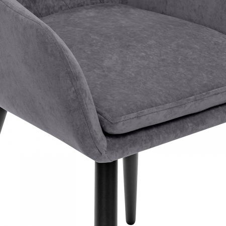 Стул с подлокотниками Leset Слим, каркас Черный, велюр Графит в магазине «На диване» в Омске  — Выгодная цена