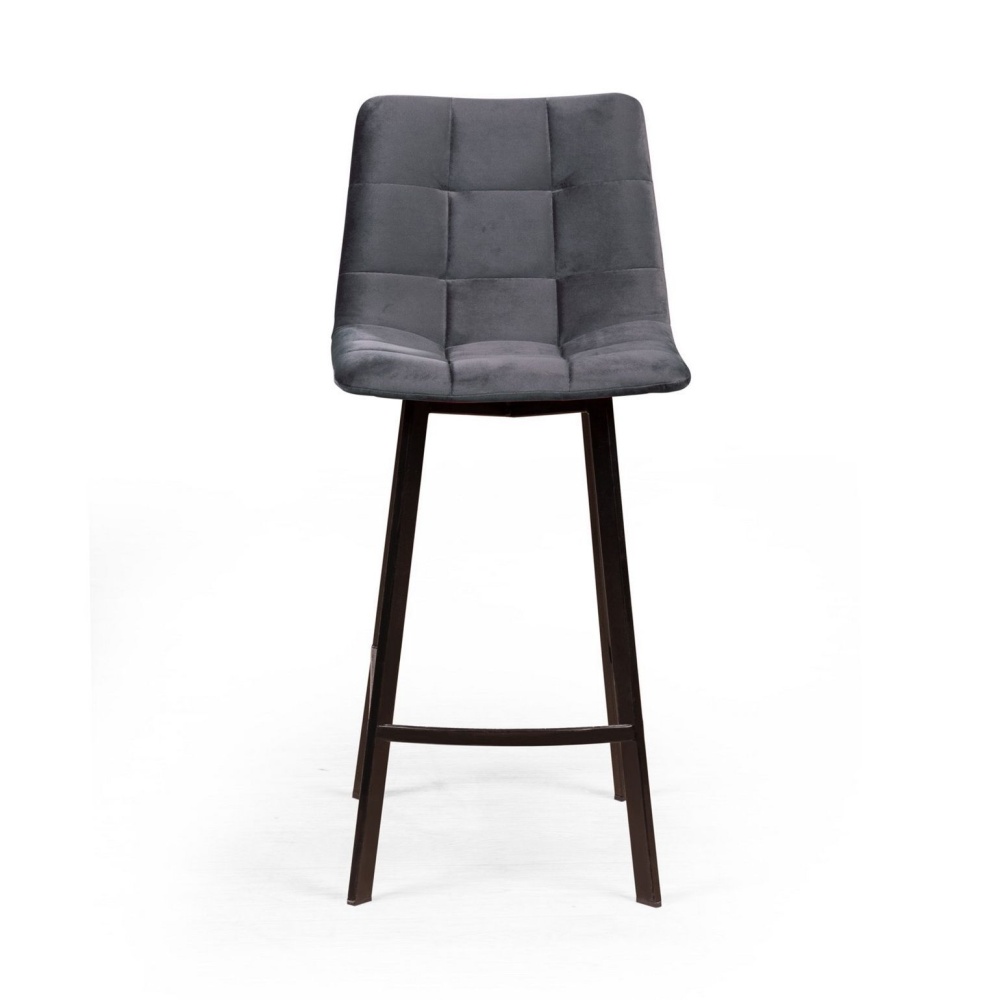 Стул полубарный UNO, бархат серый 27 / чёрный профиль в магазине «На диване» в Омске  — Выгодная цена