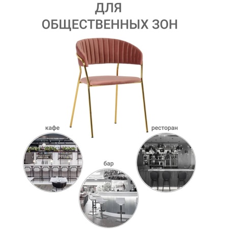 Стул Turin пудровый с золотыми ножками в магазине «На диване» в Омске  — Выгодная цена